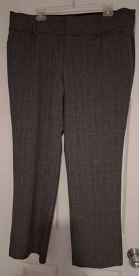 ''Apt 9'' Womens Slacks, Sz 16, Gray Orange Check Pattern, Elastic Waist, No Pocke