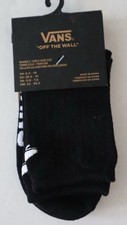 Vans Women's O/S 6.5-10 Black Cotton Embroidered Logo Crew Socks NWT