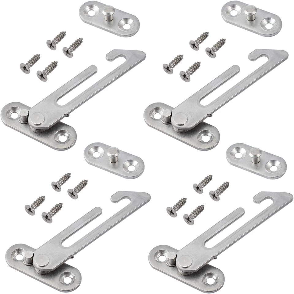 1/4x New UPVC Window Restrictor Child Lock Restrictor Safety Catch Hook Universa - Image 2 of 4
