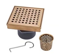 Oatey Design line 4"x4" COLOR IS CHAMPAGNE BRONZE Square Shower Drain