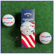 Callaway USA 250 Chrome Soft 360 Stripe Golf Balls - NEW SLEEVE 3 Golf Balls 