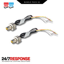 X2 Amber Flashing LED Hideaway Light Micro Blast, Small Strobe, Covert 12v/24v 