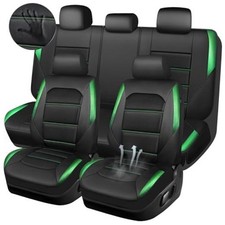 Memory 3D Foam Car Seat Covers Breathable Mesh Thick Seat Full Set black/green
