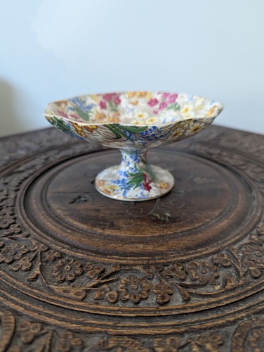Vintage Royal Winton Chintz Marguerite Comport Footed Pedestal Stand Small - Picture 3 of 14