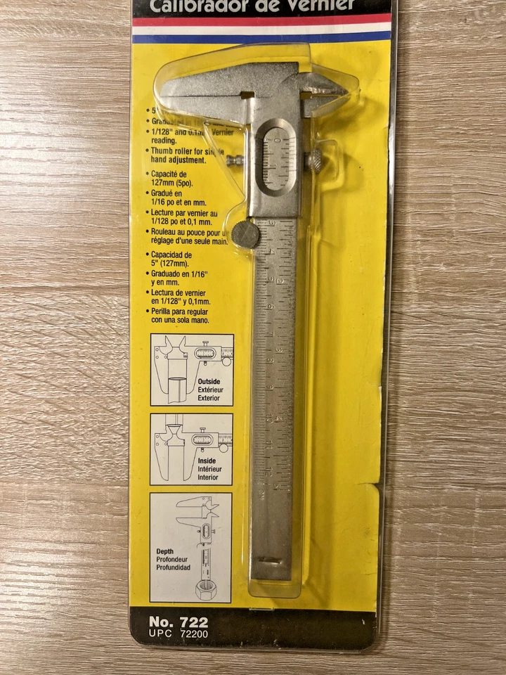 General Tools 722 Steel Metric and Imperial Measurement Vernier Caliper 5 in NEW - Image 3 of 4