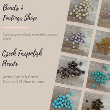 Czech Firepolish Faceted Rounds | 4, 6 & 8mm | 25 Beads | Jewellery Making