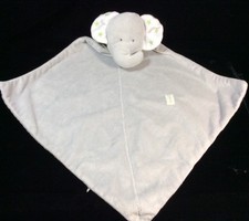 Carters Precious Firsts Loved Gray Elephant Green Stars Baby Security Blanket