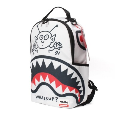 Sprayground Shark Paris Backpack School Laptop Books Bag Keith Haring Edition