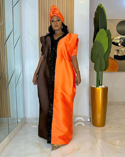 Abito da sera Dubai kaftano raso donna africano dashiki abito sciolto musulmano marocco - Foto 26 di 42