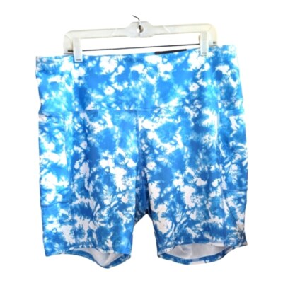 NEW RBX Blue Tye Dye 7'' Compression shorts w/pockets Size 2X