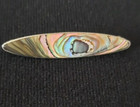 Antique Abalone Silver Bar Pin Brooch Art Nuevo 1910s - 20s Vtg Retro Reclaimed
