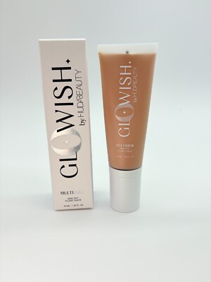 HUDA BEAUTY GloWish MultiDew Skin Tint Foundation 04 LIGHT MEDIUM FullSz New Box