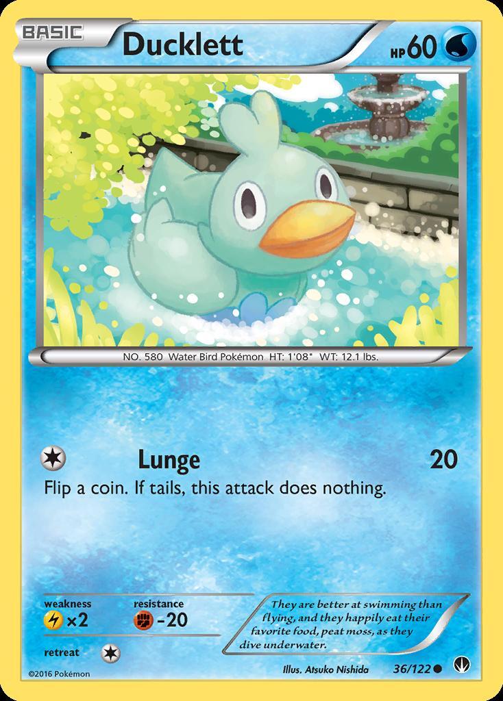 Pokemon Ducklett (36/133) BREAKpoint LP REVERSE HOLO