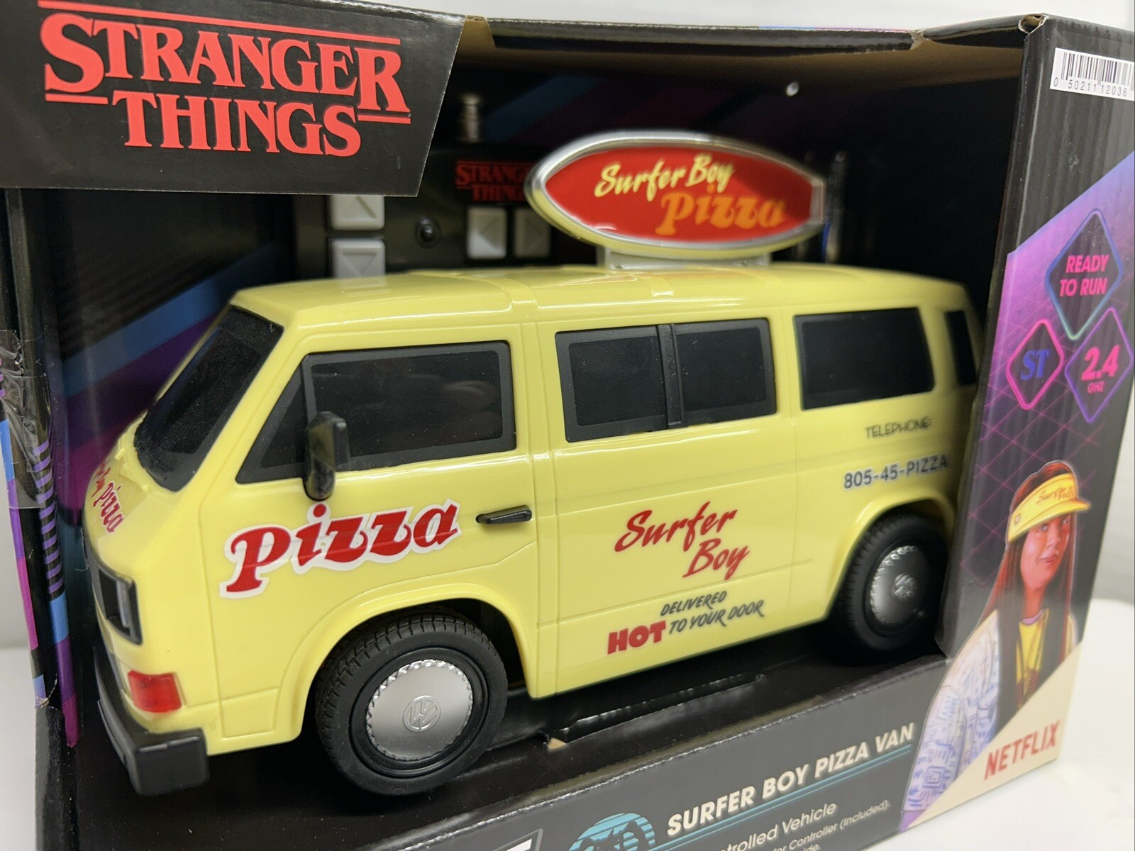 Netflix STRANGER THINGS Surfer Boy Pizza Van VW Volkswagen Vanagon Bus RC Car