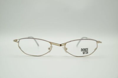 Vintage Casanova DVL-1 Gold Violet Oval Glasses Eyeglass Frame NOS