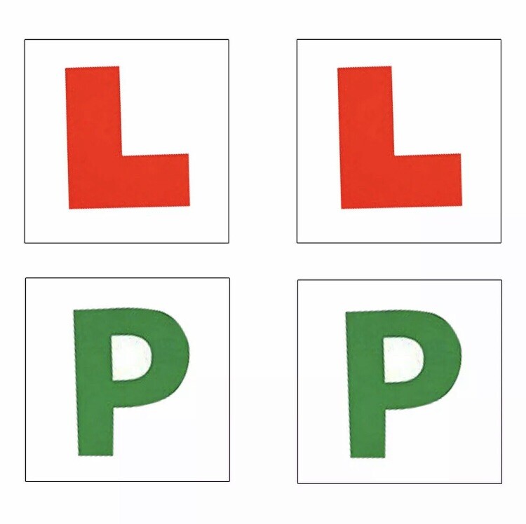 4pk Plates L&P Magnetic| New Learner Driver L-Plate Secure Just Pass P-Plate Set