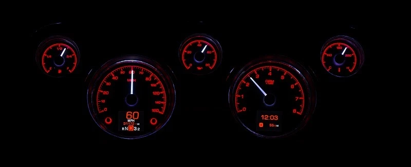 Sistema de calibre personalizable Dakota Digital 67 68 Ford Mustang plateado HDX-67F-MUS-S Foto 3 de 4