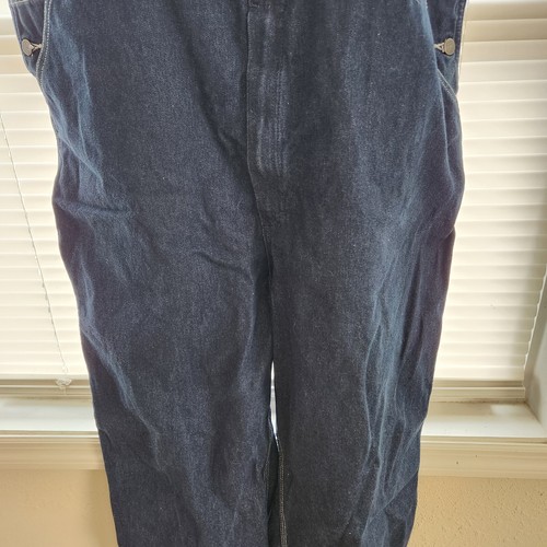 Vintage Roebucks Bib Overalls, Dark Denim, Mens Work Overalls - Picture 5 of 13