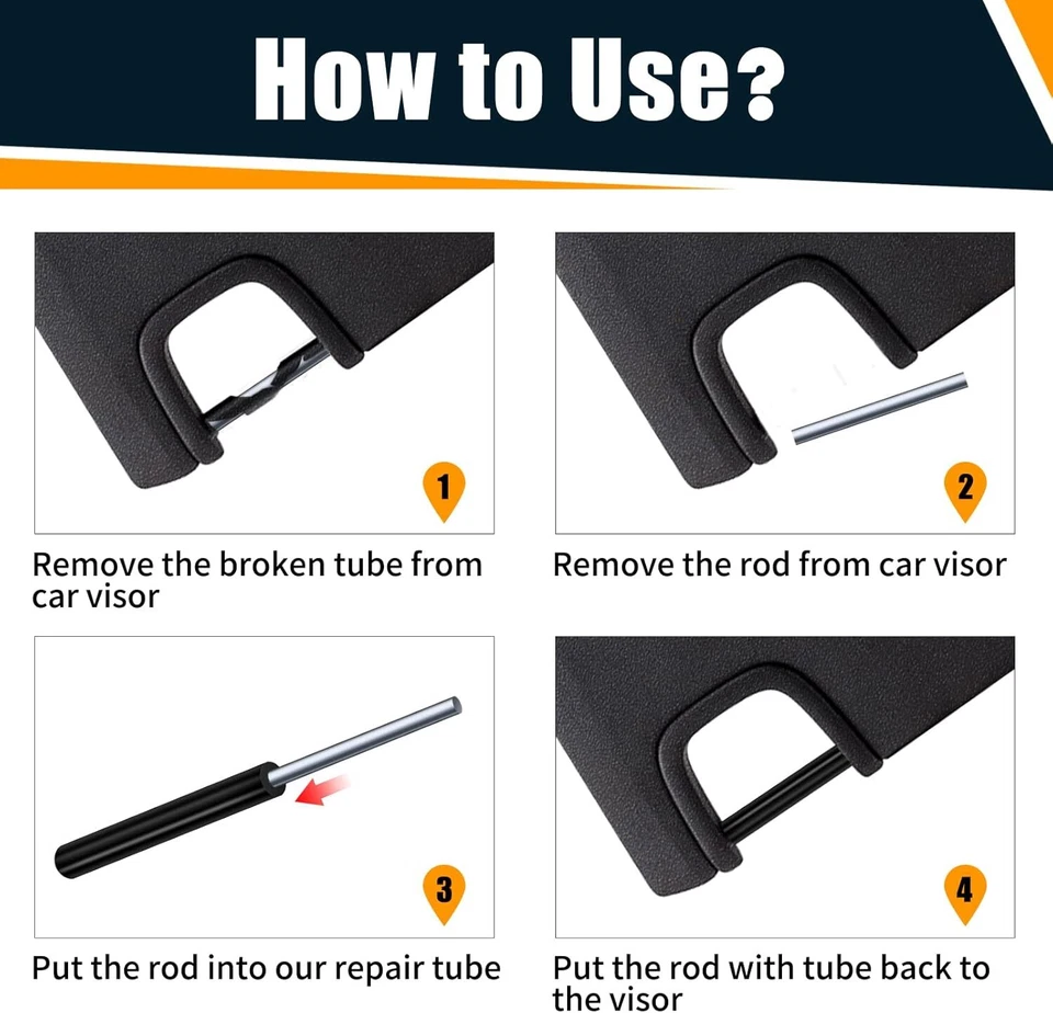 Kit de reparación de parasol negro 2 piezas parasol derecho y derecho para Jeep Wrangler JK JKU para 07-17 Foto 4 de 4