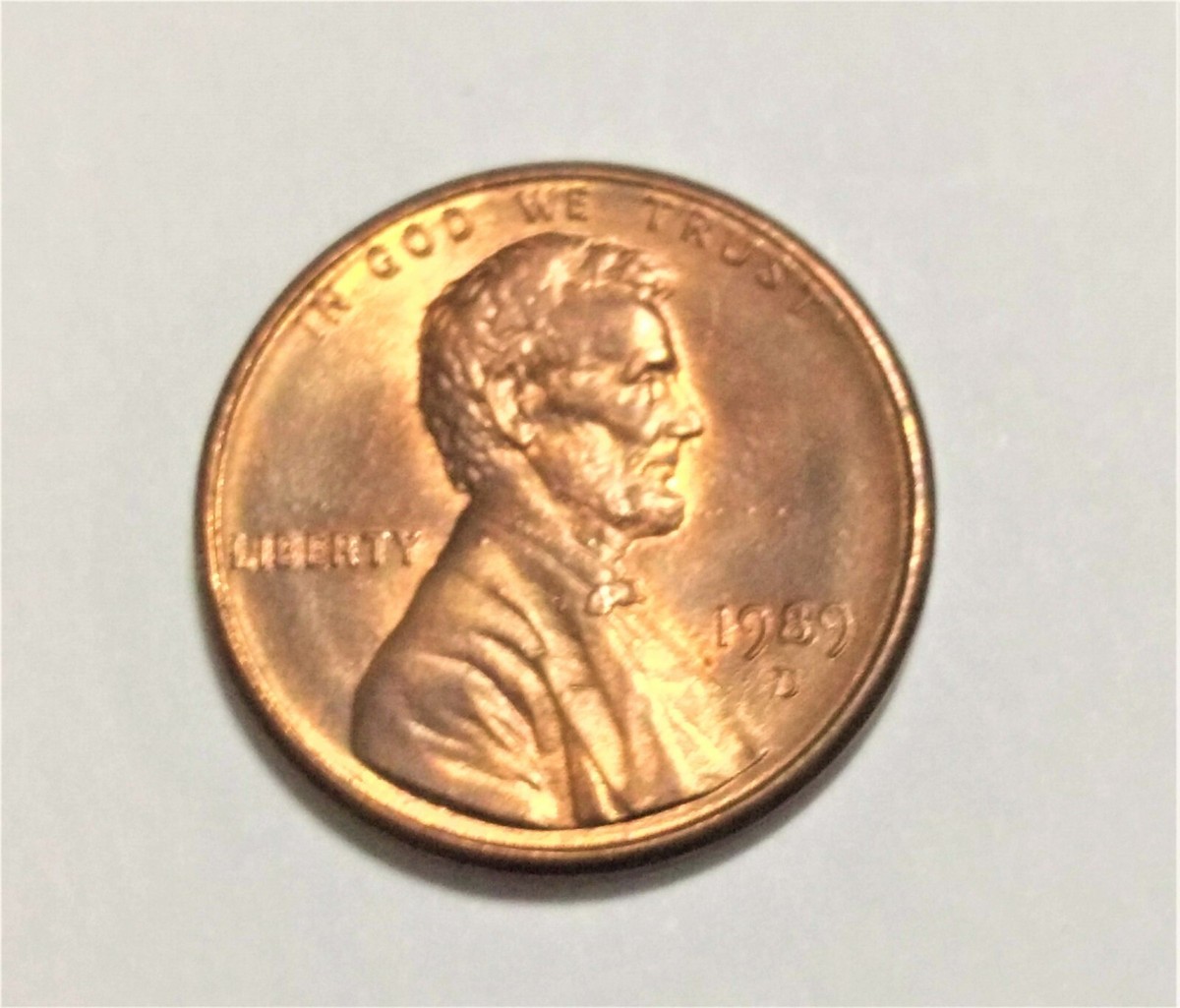 1989-D US 1C Lincoln Memorial Cent Penny Red DDO DDR Doubled