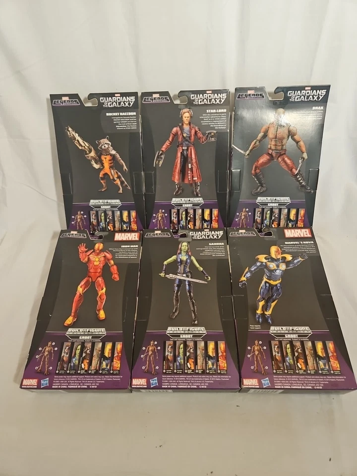 MARVEL LEGENDS CONSTRUYE UNA FIGURA GROOT SET DE 6 GAMORA DRAX NOVA STAR-LORD GROOT Foto 2 de 4