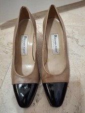 Etienne Aigner Heels Pumps Size 7 Two Tone Leather Uppers Marietta Spain