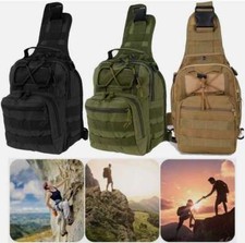 Mens Backpack Waterproof Tactical Sling Chest Pack Shoulder Bag Outdoor Hiking