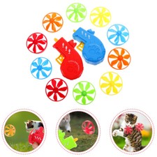 2PCS Shooter flying disc launcher Cat Fetch Toy Rattle Cat Toys