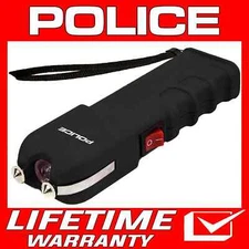 POLICE Stun Gun 928 Max Volt Self Defense Rechargeable LED Flashlight Black