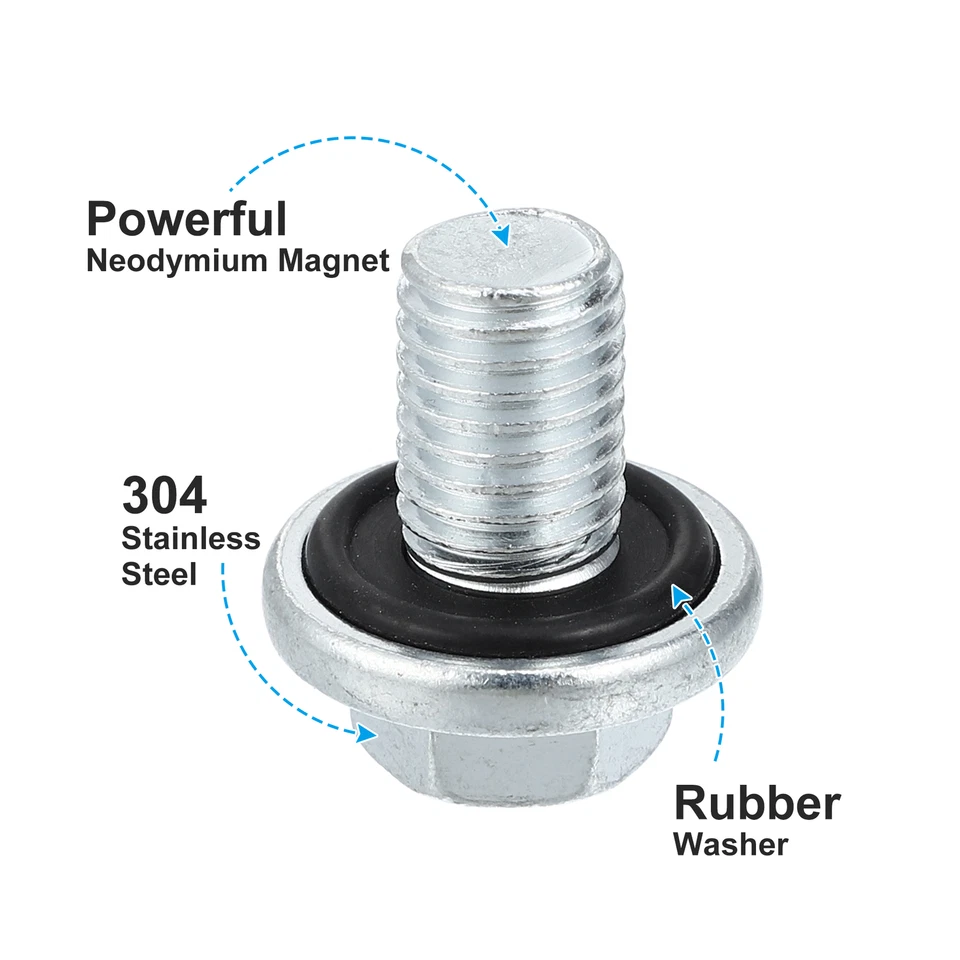 Pieza de 2 tornillos de tapón de drenaje de aceite M12 para Chevrolet Silverado 1500 2500 3500 HD Foto 4 de 4