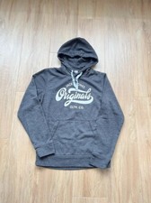 JACK  JONES Originals logo Mens Hoodie Sweatshirt L Blue Navy Hooded , M