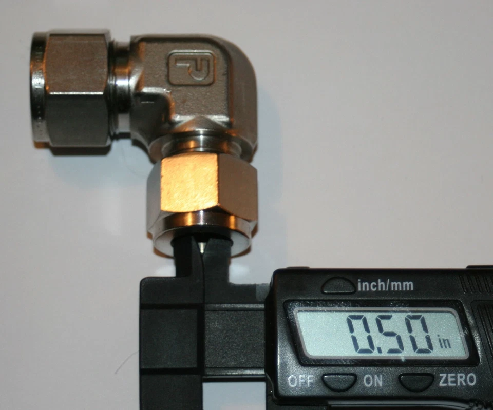 5/8" Tube x 1/2" Tube 316ss Elbow Adapter Fitting Parker 10-8 ELZ-316 - Image 4 of 4