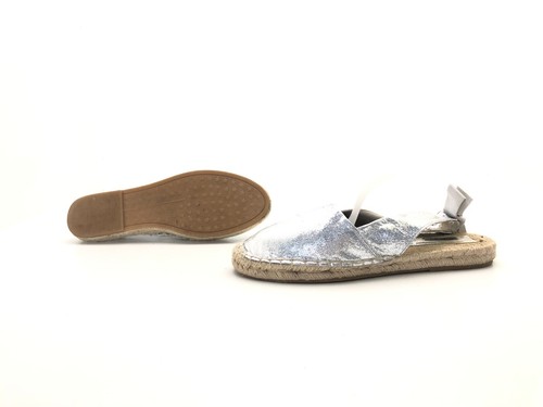 Stradivarius Damen Sandale Sandalette Pantolette Silber Gr. 40 (UK 6,5) - Picture 2 of 8
