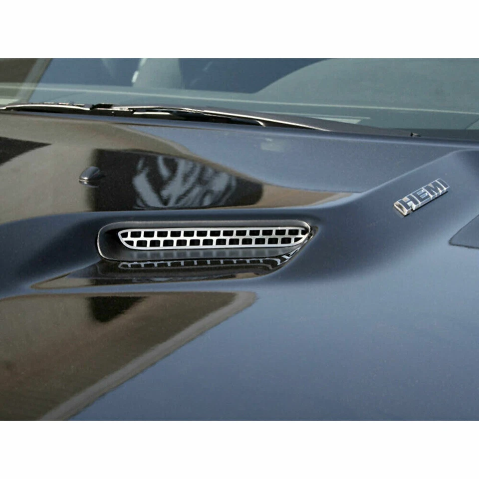 Car Hood Scoop Grille Overlays Intake Vent Cover Trim For 2015+ Dodge Challenger Foto 2 de 4