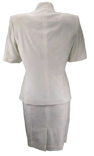 Casual Corner 2-Piece Suit Skirt Jacket Size 6 White Floral NWT READ - Picture 3 of 9