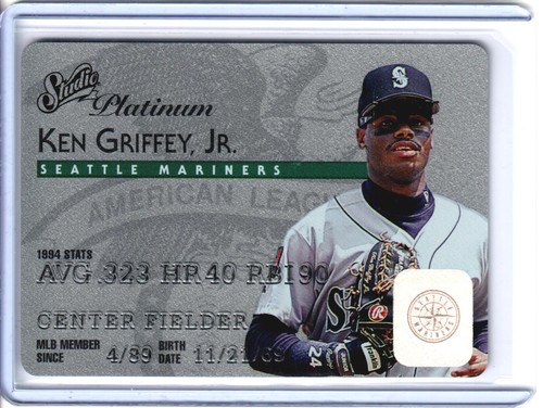 1995 Studio Platinum Plastic Card Ken Griffy Jr. #5