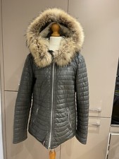 Womens Oakwood Leather Coat /jacket Grey Xl ( More Like M) See Measurements