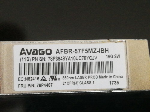 Fibre Transceiver Module Avago 16G SW SFP 78P4487 AFBR-57F5MZ-IBH 78P3948 - Picture 2 of 6