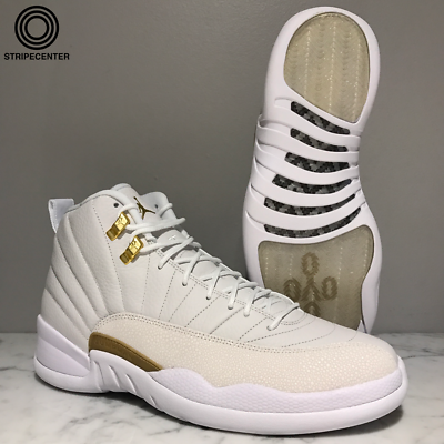 Nike Air Jordan 12 XII Retro OVO White Gold Wings Men Basketball Shoes 873864-102 - FebRun