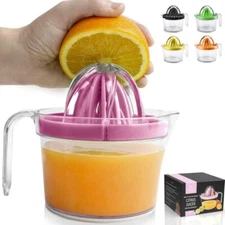 Zulay 3-in-1 Manual Citrus Juicer Reamer Cup - 17OZ Multifunction Lemon Squeezer