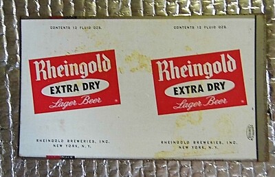 Flat Sheet Metal Unrolled Beer Can Rheingold Extra Dry Lager New York