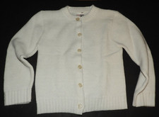Vintage Girls Sweater White Button Down Size 6x Made in USA 100 Acrylic Sears