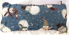 Christmas Winter Snowman Tapestry Lumbar Bolster Pillow 21 x 10