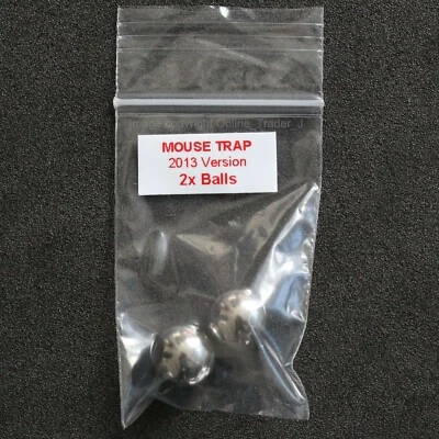 MOUSE TRAP Ball - 2x Replacement Metal Steel Ballbearing +BAG Hasbro Game (2013)