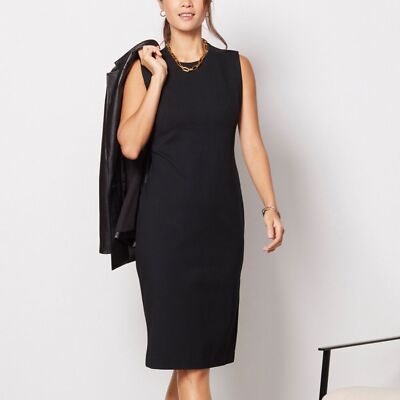 slim fit dress slacks Black Lace Modest Knee Length Formal Prom Evening Dress XLD1012 Custom Size / Black
