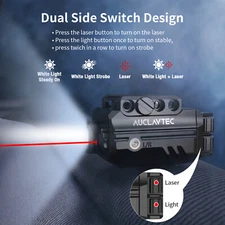 AUCLAYTEC Pistol Flashlight Laser Combo Tactical Light Laser Sight Beam
