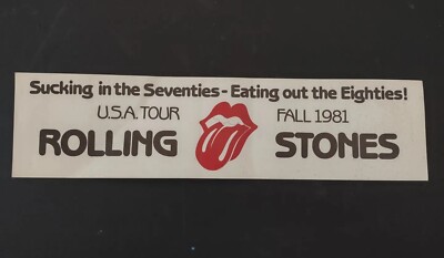 THE ROLLING STONES SUCKING IN THE 70'S ORIGINAL VINTAGE STICKER