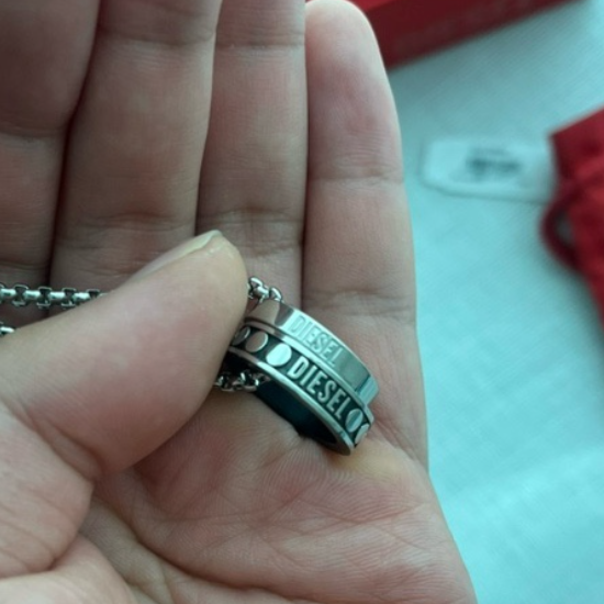 ネックレス・ペンダント Diesel Dx1168040 Stainless Steel Double Pendant Necklace Diesel Men's Stainless Steel Double Pendant Necklace