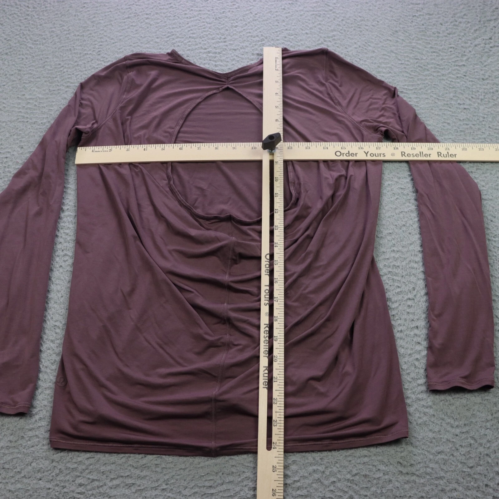 lululemon timeless twist long sleeve open back active shirt