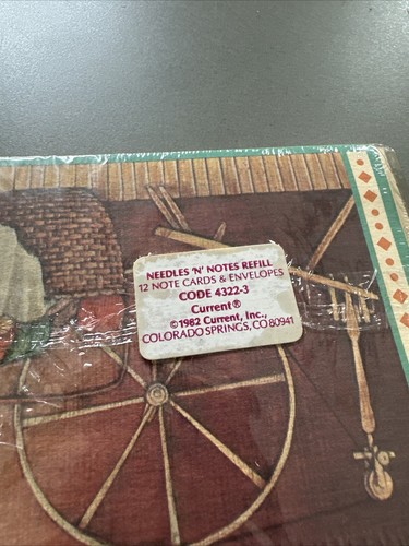Vintage Current Inc Needles N Note Ricarica Note Schede con Buste 4 Disegni NOS - Foto 2 di 3